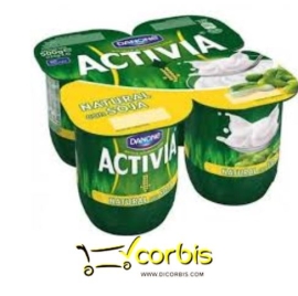 Yogur activia natural 0% pack 4x120g danone